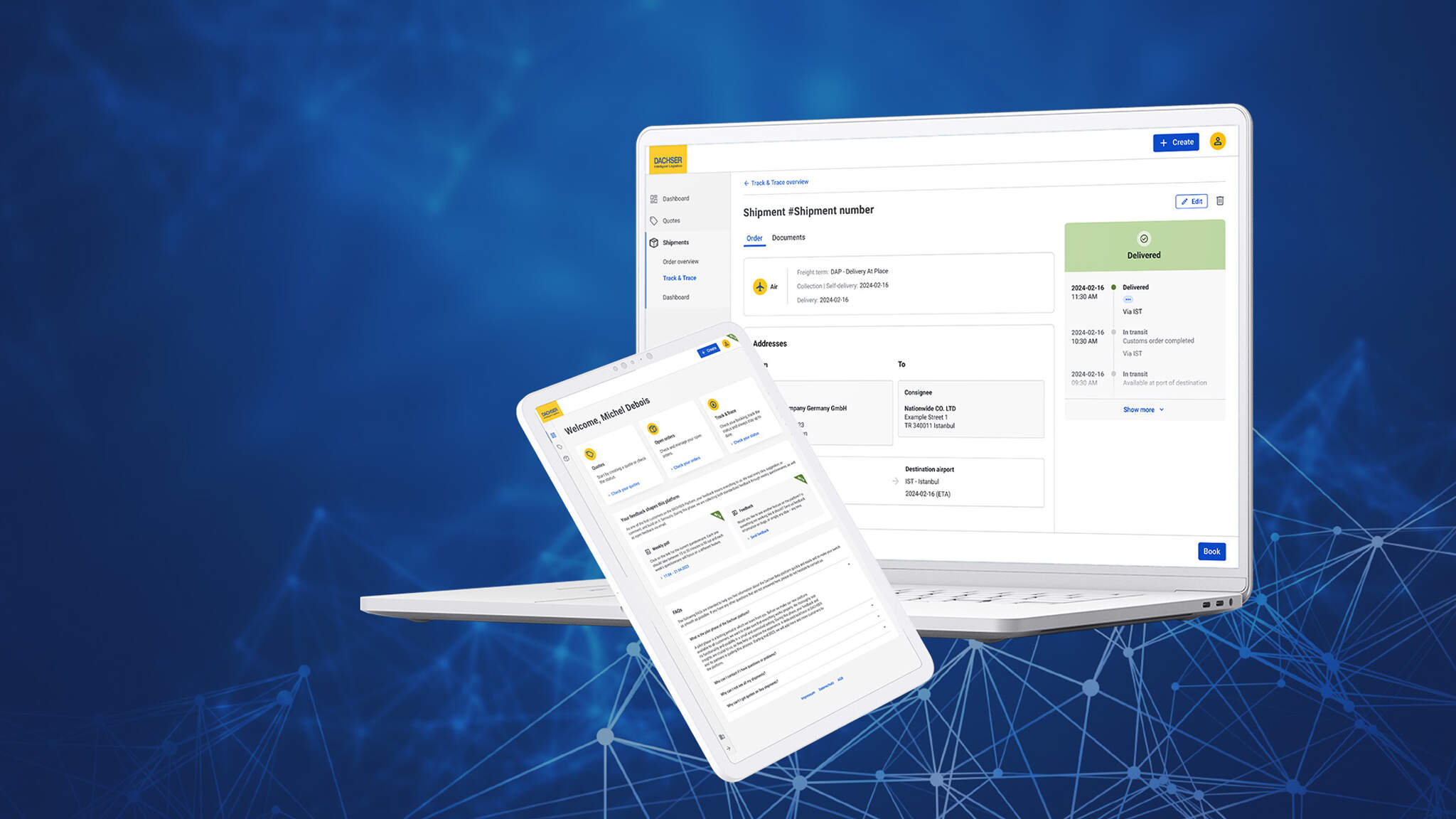 Digital platforms bring together information from integrated systems. Picture: DACHSER